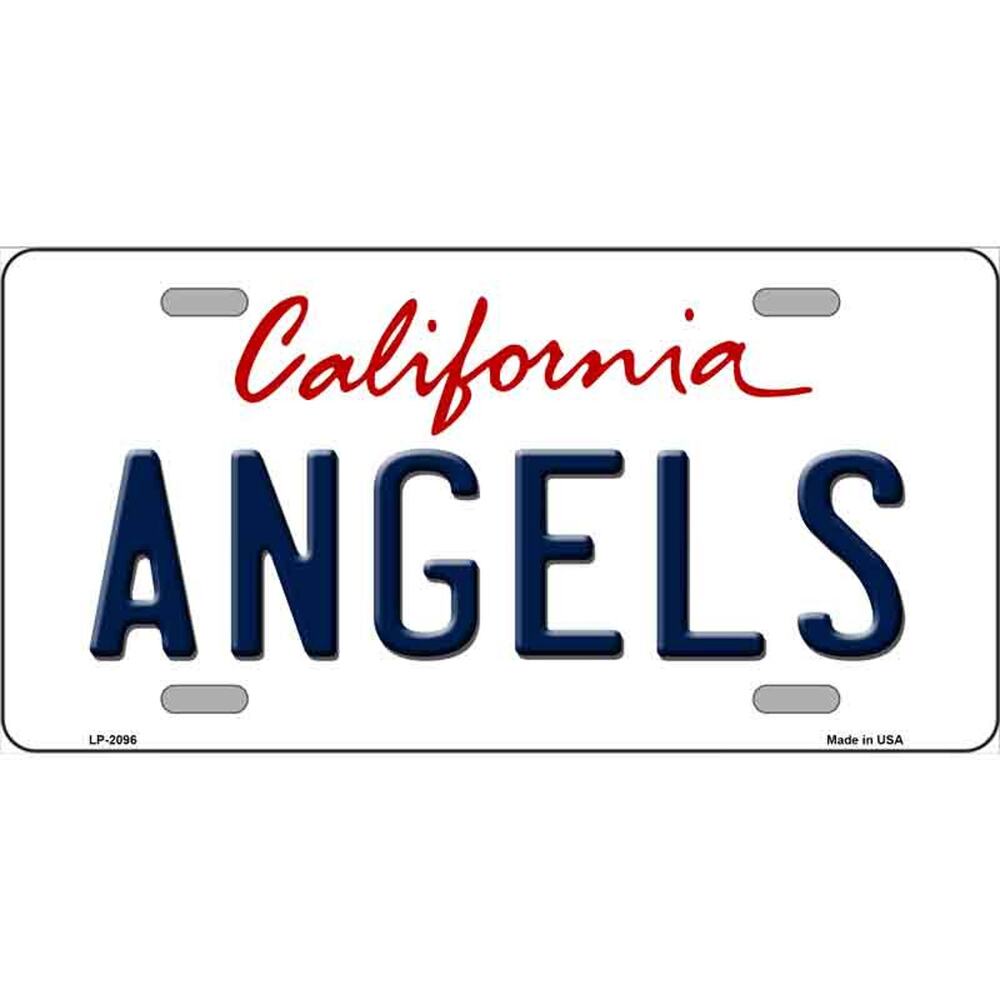 MLB  Angels License Plate Tag Metal LA Anaheim  Sign Baseball White New Retro